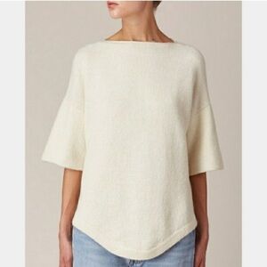 Lauren Manoogian Baby Alpaca Short Sleeve Knit Sweater Womens M Minimal Luxe